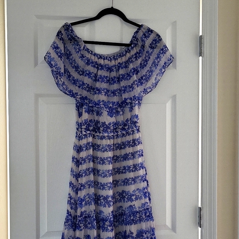 Eliza J spectacular floral maxi off shoulder summer dress - Picture 2 of 6